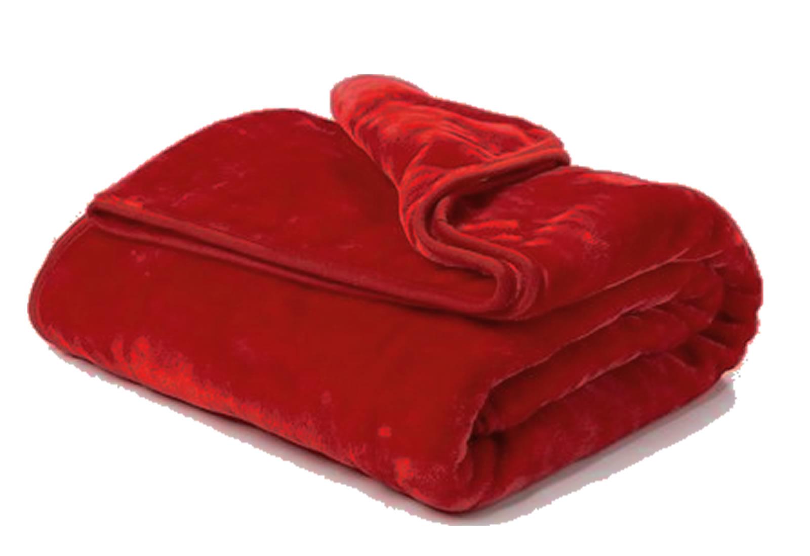 Faux Mink Fleece Throw Blanket Red – Adore Home - Main Image