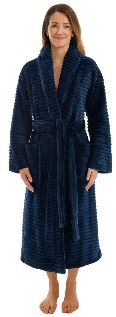 knee length dresses for ladies Slenderella Ladies Zip Up Boucle Fleece Dressing Gown (3 Colours)  Mill  Outlets