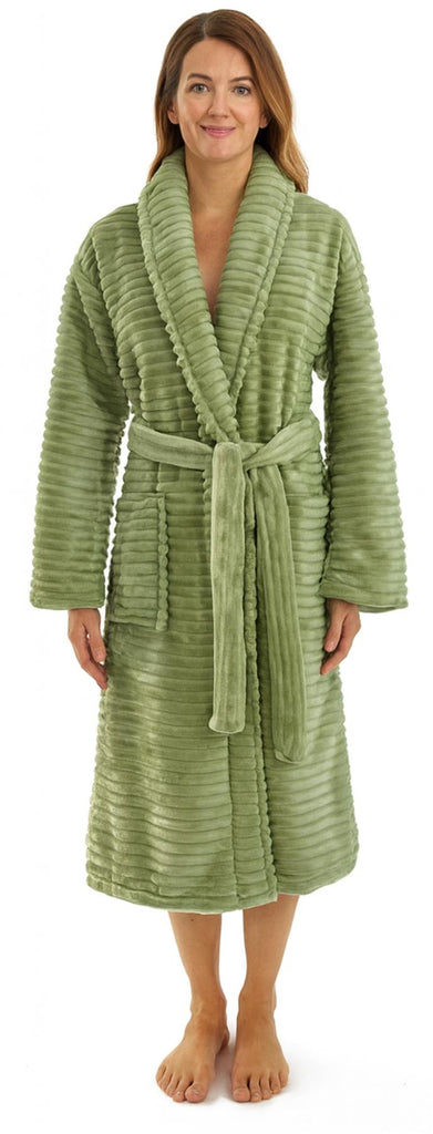 Ladies Sherpa lined Ribbed Dressing Gown Adore Home Ladies Sherpa lined Ribbed Dressing Gown Adore Home
