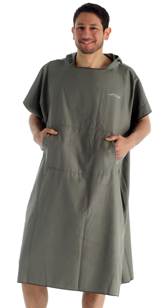 Mens Slate Microfibre Changing Robe - Adore Home