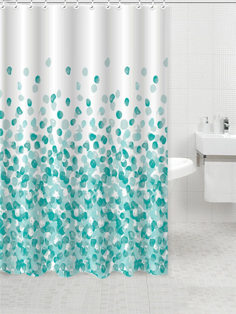 Printed Shower Curtains, 180x180cm, Aqua Pebbles - Adore Home