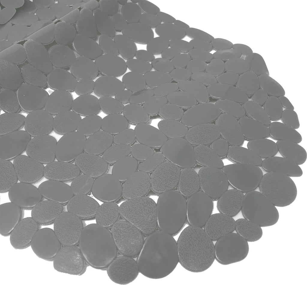 Slate PVC Shower Bath Mat With Suction Pads - Adore Home
