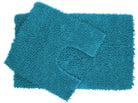 2 Piece Chenille Bath Mat & Pedestal Set With Non Slip Backing, 100% Cotton, Teal - Adore Home