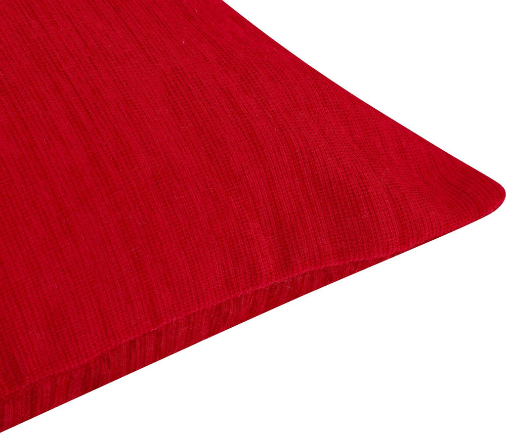 Chenille Cushion Cover, 43 x43cm, Red - Adore Home