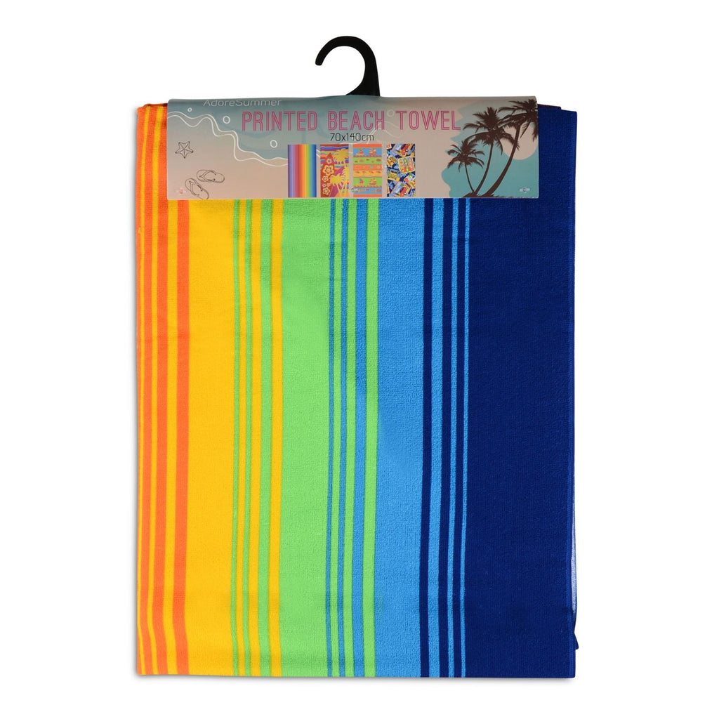Microfibre Beach Towel, 70x140cm, Stripes - Adore Home